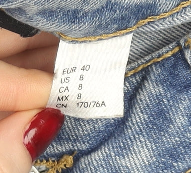 Womens UK Size 12 H&M Regular Fit Mom Blue Jeans