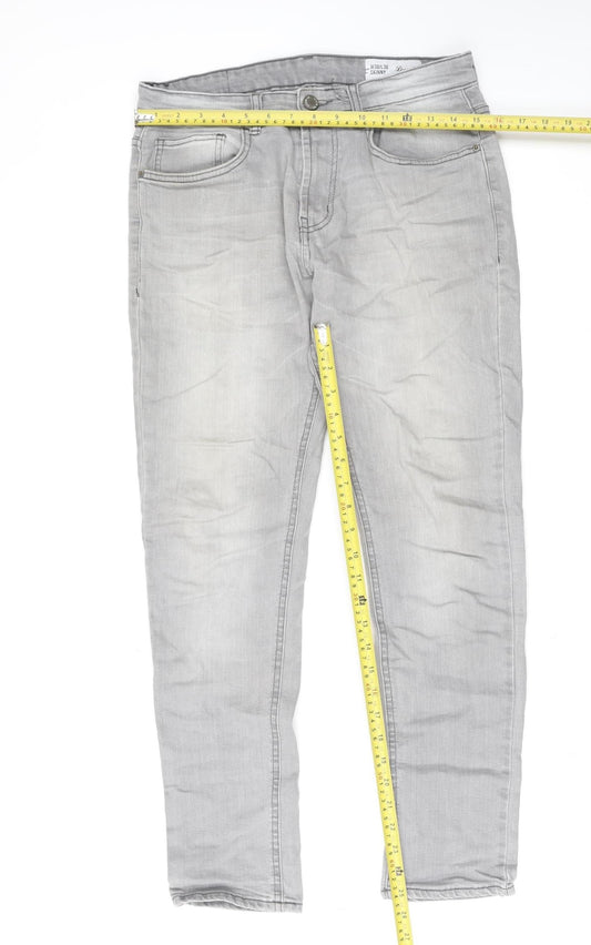 Denim Co. Women's Grey Skinny Jeans Size 12 W30 L30 Slim Fit