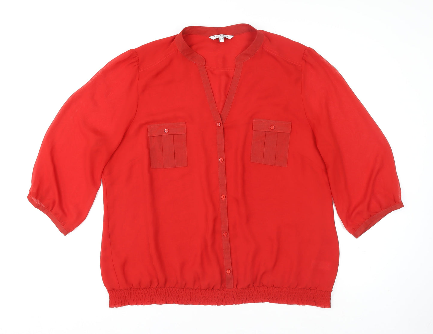 Womens UK Size 22 Debenhams Red Basic Blouse