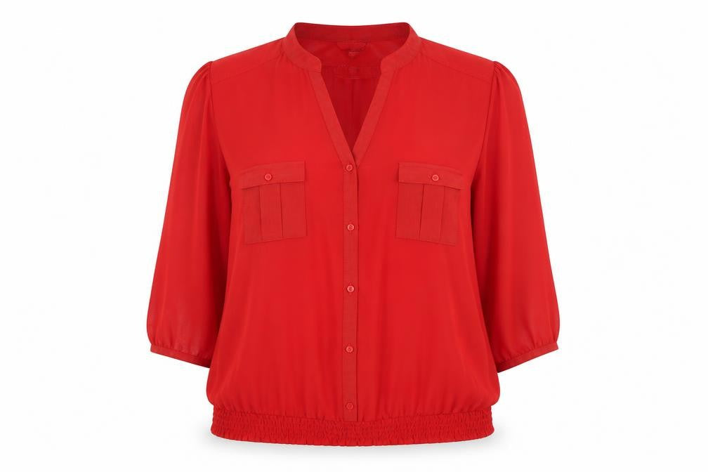 Womens UK Size 22 Debenhams Red Basic Blouse