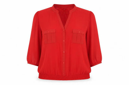 Womens UK Size 22 Debenhams Red Basic Blouse