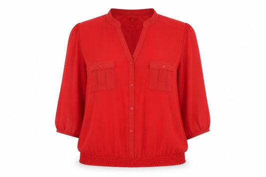 Womens UK Size 22 Debenhams Red Basic Blouse