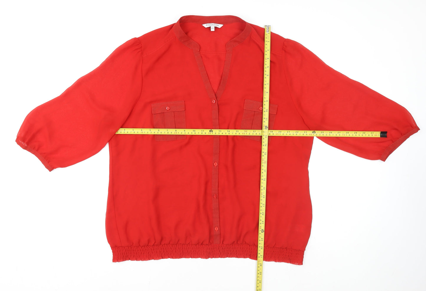Womens UK Size 22 Debenhams Red Basic Blouse
