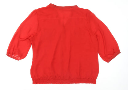 Womens UK Size 22 Debenhams Red Basic Blouse