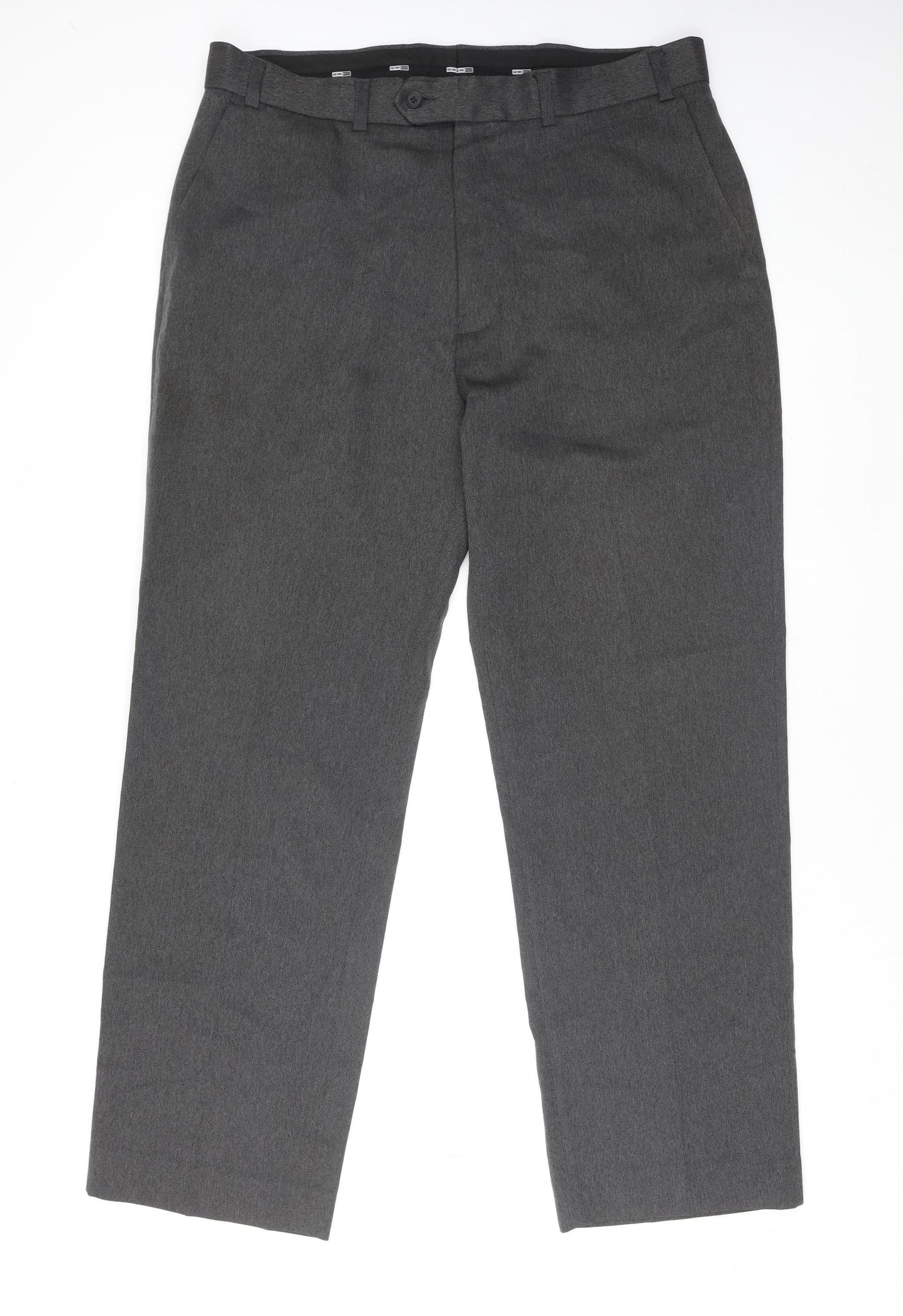 Mens UK Size L Henri Ross Regular Fit Dress Pants Grey Trousers
