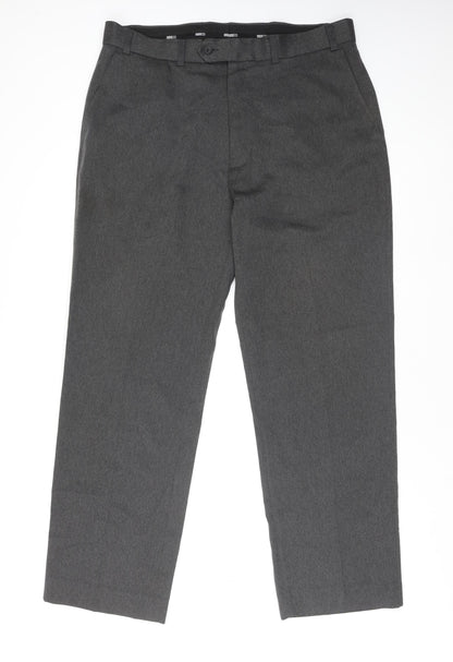 Mens UK Size L Henri Ross Regular Fit Dress Pants Grey Trousers
