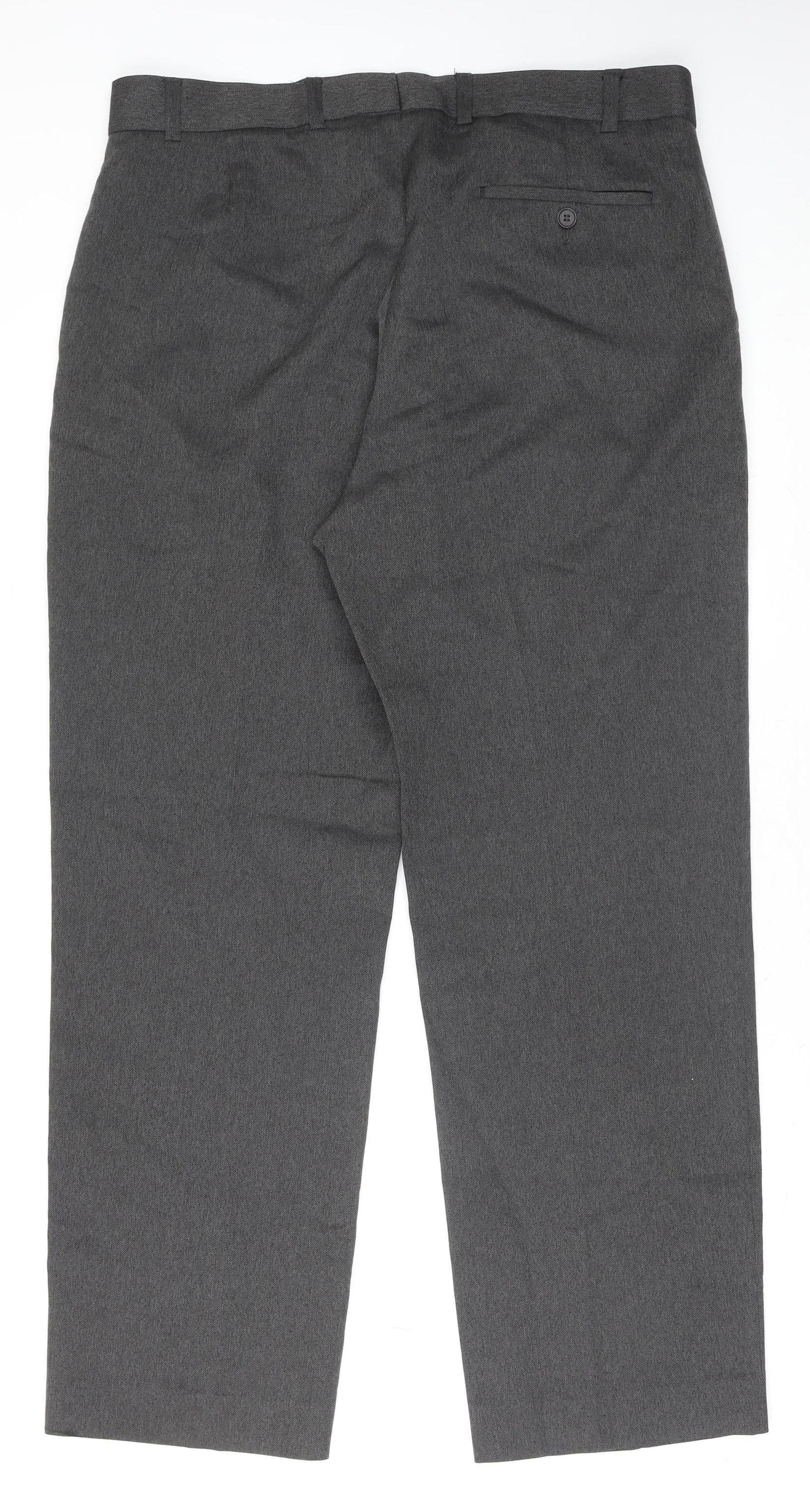 Mens UK Size L Henri Ross Regular Fit Dress Pants Grey Trousers