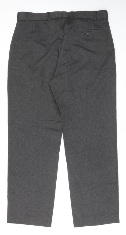 Mens UK Size L Henri Ross Regular Fit Dress Pants Grey Trousers
