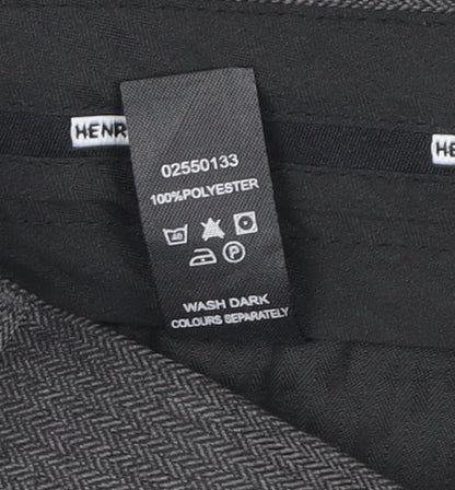 Mens UK Size L Henri Ross Regular Fit Dress Pants Grey Trousers