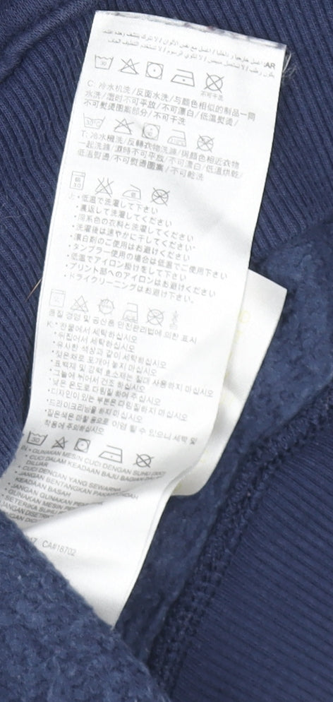 Converse Teens Grey Blue 1/4 Zip Fleece Logo Jumper L