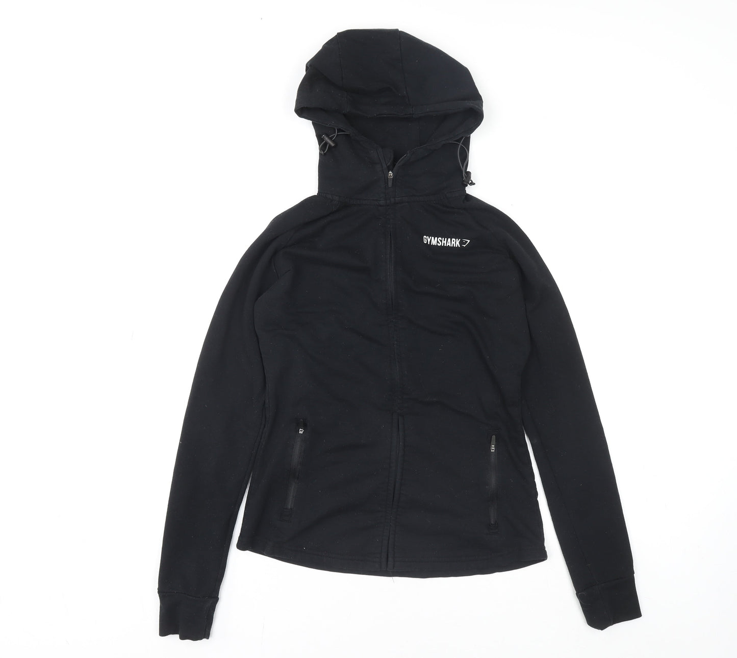 Gymshark Women's Black Full Zip Hooded Activewear Jacket Size S