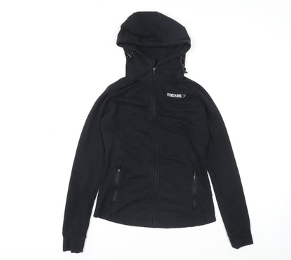 Gymshark Women's Black Full Zip Hooded Activewear Jacket Size S