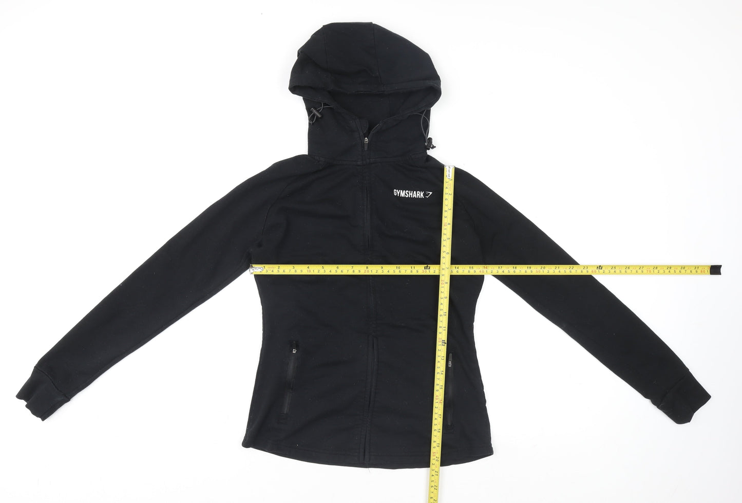 Gymshark Women's Black Full Zip Hooded Activewear Jacket Size S