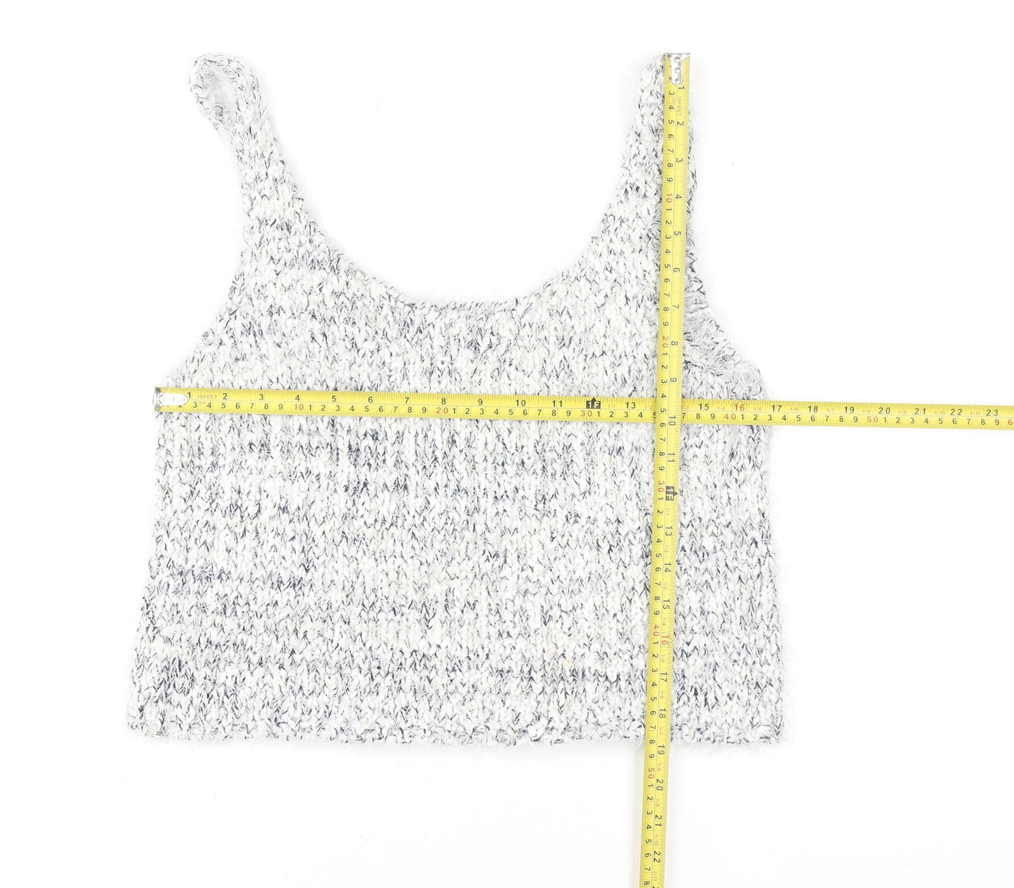 Womens UK Size S Bella Luxx Grey Cropped Tank