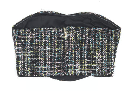 Womens UK Size 14 Oasis Multicoloured Cropped Blouse