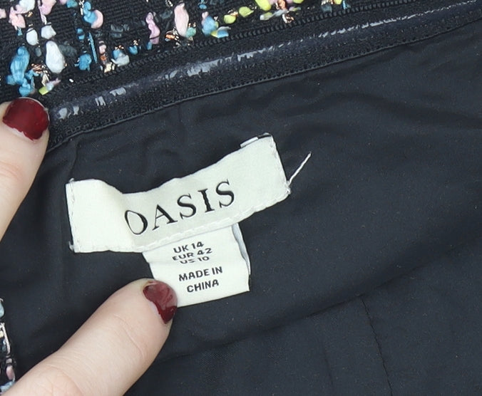 Womens UK Size 14 Oasis Multicoloured Cropped Blouse