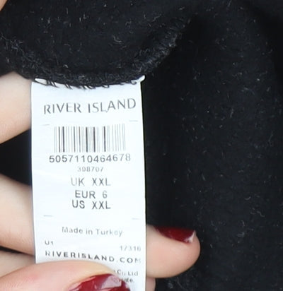Womens UK Size 2XL River Island Black Pullover Jumper