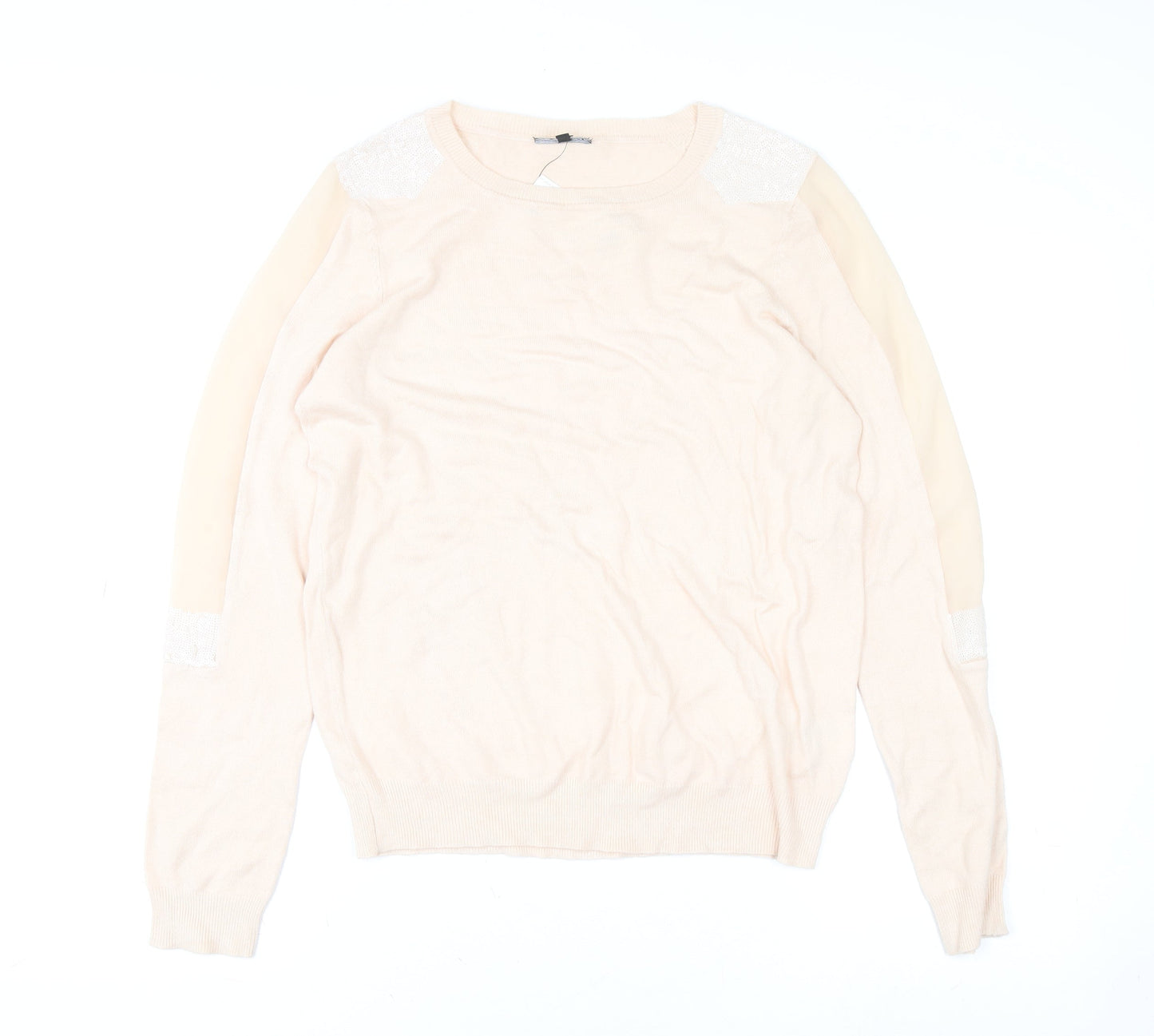 Womens UK Size 14 Warehouse Beige Basic Blouse