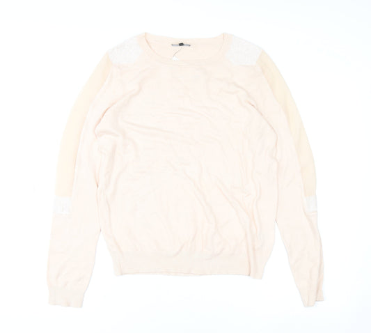Womens UK Size 14 Warehouse Beige Basic Blouse