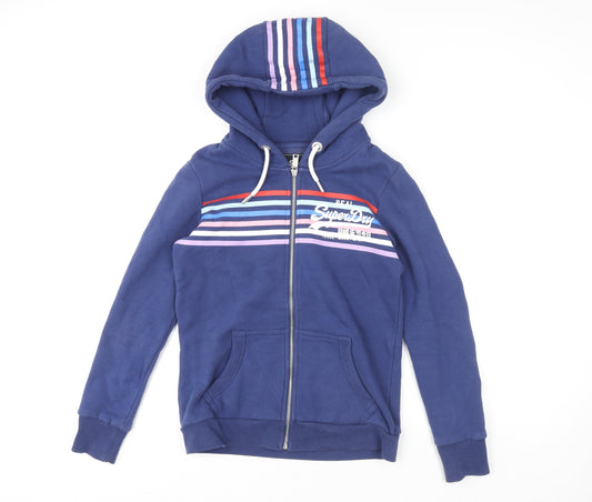 Unisex Adults UK Size 10 Superdry Blue Full Zip Hoodie