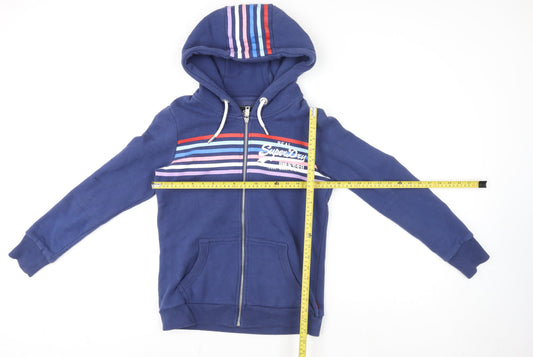 Unisex Adults UK Size 10 Superdry Blue Full Zip Hoodie