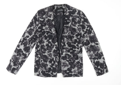Atmosphere Womens Grey Floral Blazer Jacket Size 12 Regular Fit