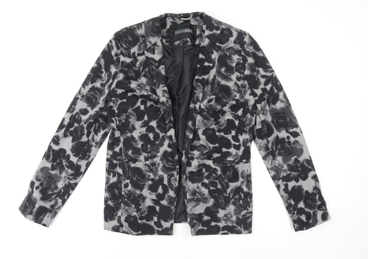 Atmosphere Womens Grey Floral Blazer Jacket Size 12 Regular Fit