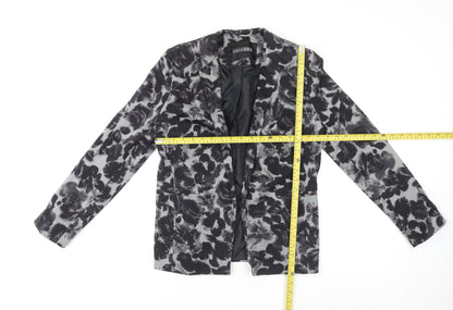 Atmosphere Womens Grey Floral Blazer Jacket Size 12 Regular Fit