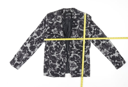 Atmosphere Womens Grey Floral Blazer Jacket Size 12 Regular Fit