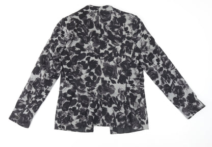 Atmosphere Womens Grey Floral Blazer Jacket Size 12 Regular Fit