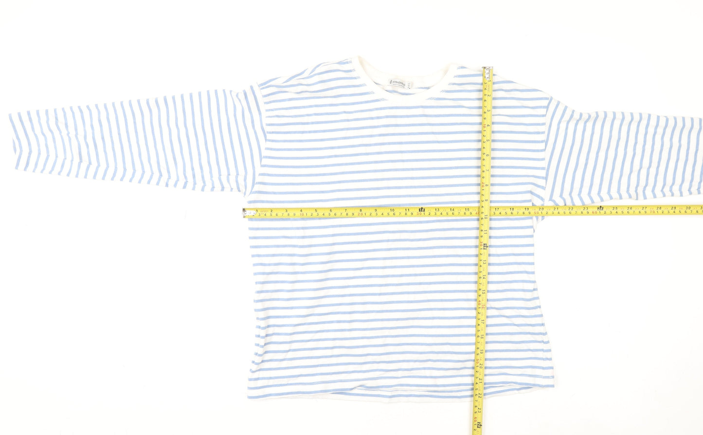 Womens UK Size 12 Stradivarius Blue Basic T-Shirt