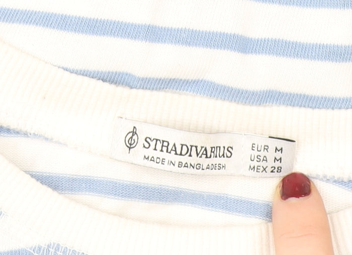 Womens UK Size 12 Stradivarius Blue Basic T-Shirt