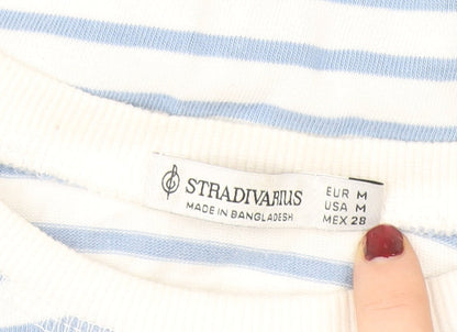 Womens UK Size 12 Stradivarius Blue Basic T-Shirt