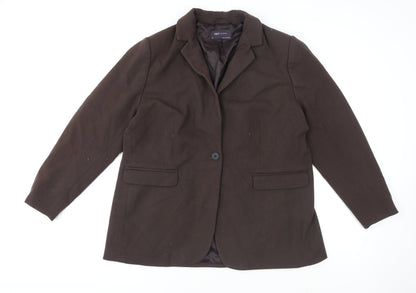 Marks and Spencer Women's Brown Size 18 Single-Breasted Blazer Jacket