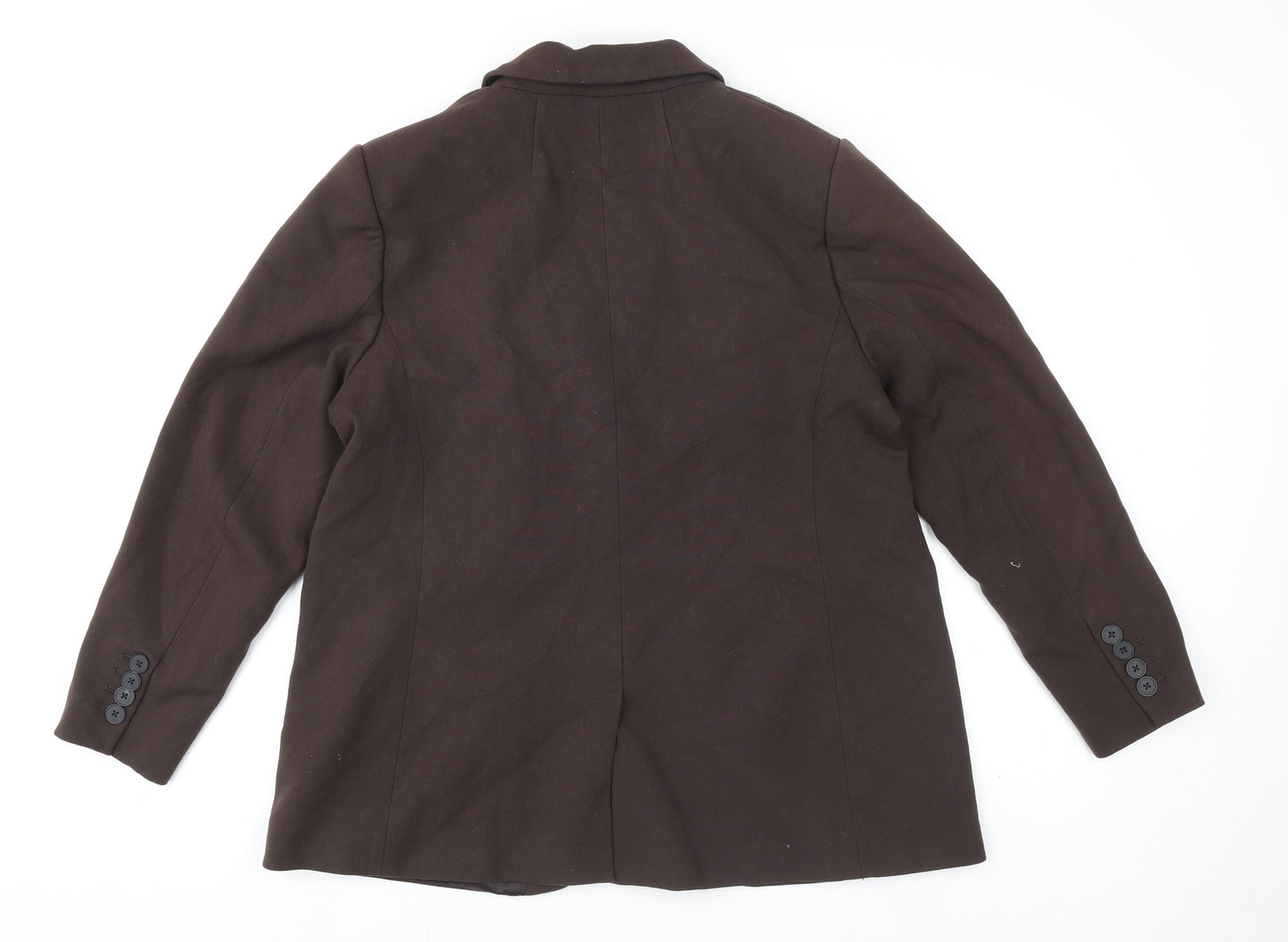 Marks and Spencer Women's Brown Size 18 Single-Breasted Blazer Jacket