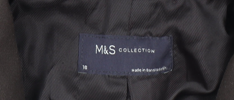 Marks and Spencer Women's Brown Size 18 Single-Breasted Blazer Jacket