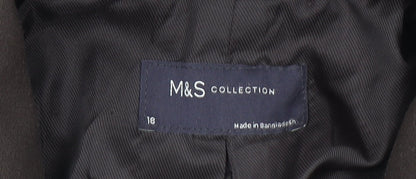 Marks and Spencer Women's Brown Size 18 Single-Breasted Blazer Jacket