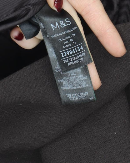 Marks and Spencer Women's Brown Size 18 Single-Breasted Blazer Jacket