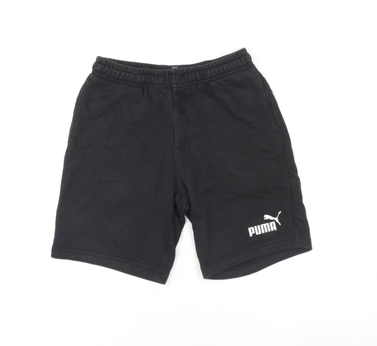 Puma Boys Black Athletic Shorts 11-12 Years Regular Fit Activewear