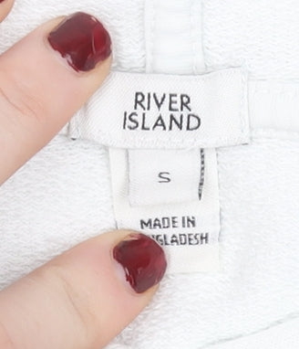 Womens UK Size S River Island White Pullover Hoodie