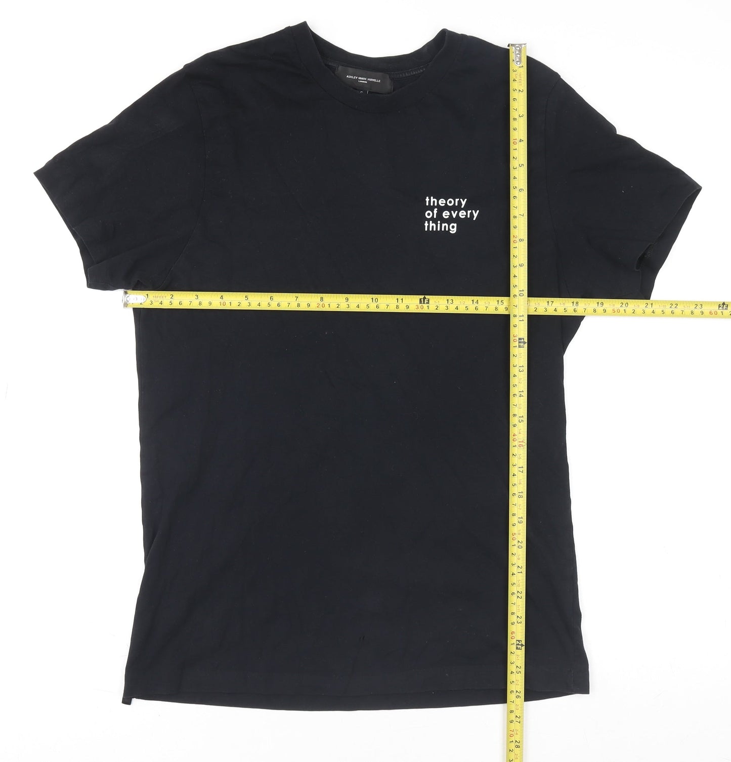 Mens UK Size S Ashley Marc Hovelle Black  T-Shirt