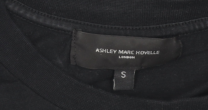 Mens UK Size S Ashley Marc Hovelle Black  T-Shirt