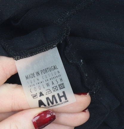 Mens UK Size S Ashley Marc Hovelle Black  T-Shirt