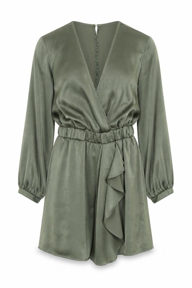 Womens UK Size 8 Zara One-Piece Green Playsuit