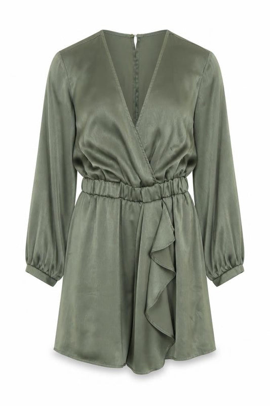 Womens UK Size 8 Zara One-Piece Green Playsuit