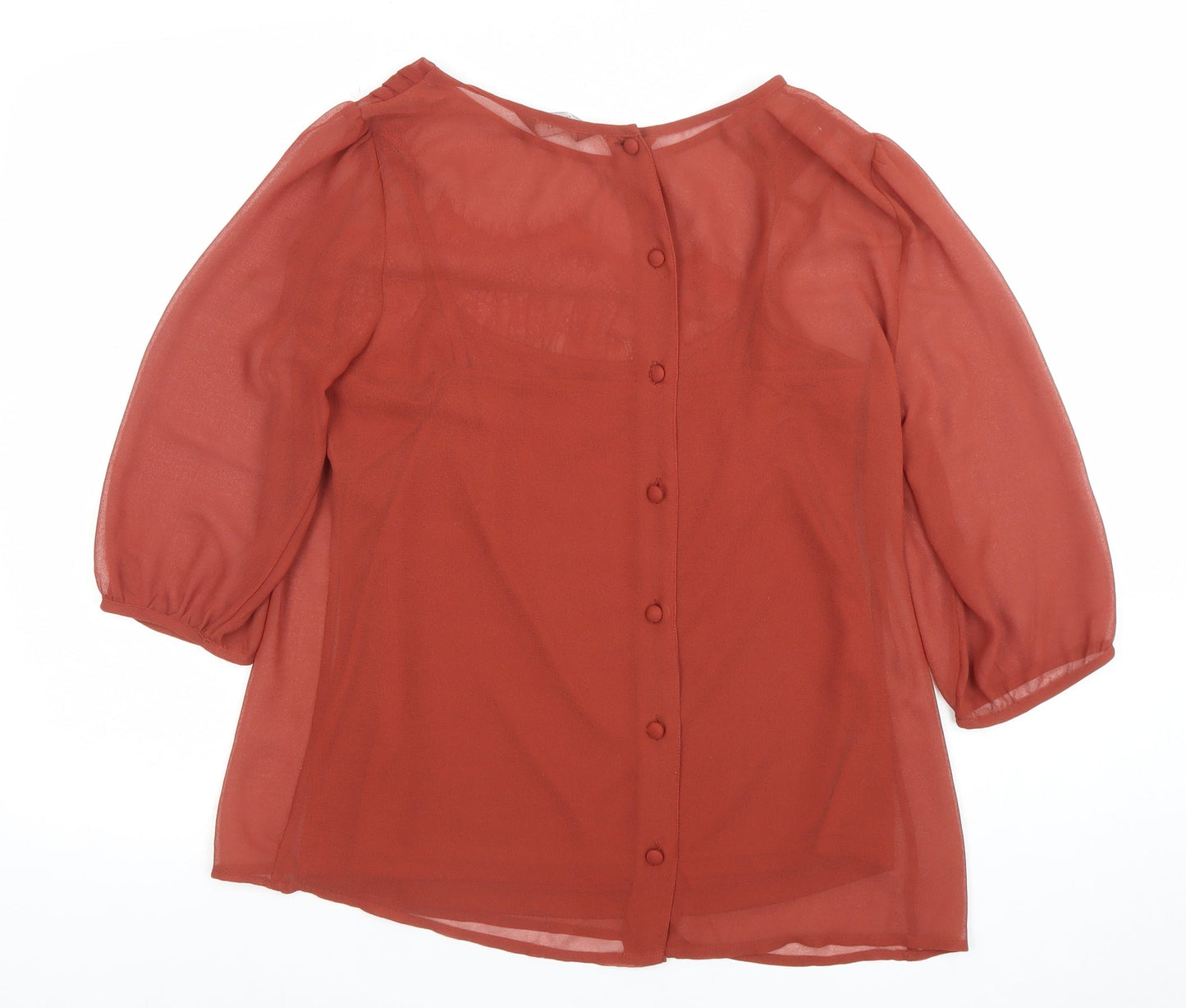 Womens UK Size 12 Dorothy Perkins Brown Tunic Blouse