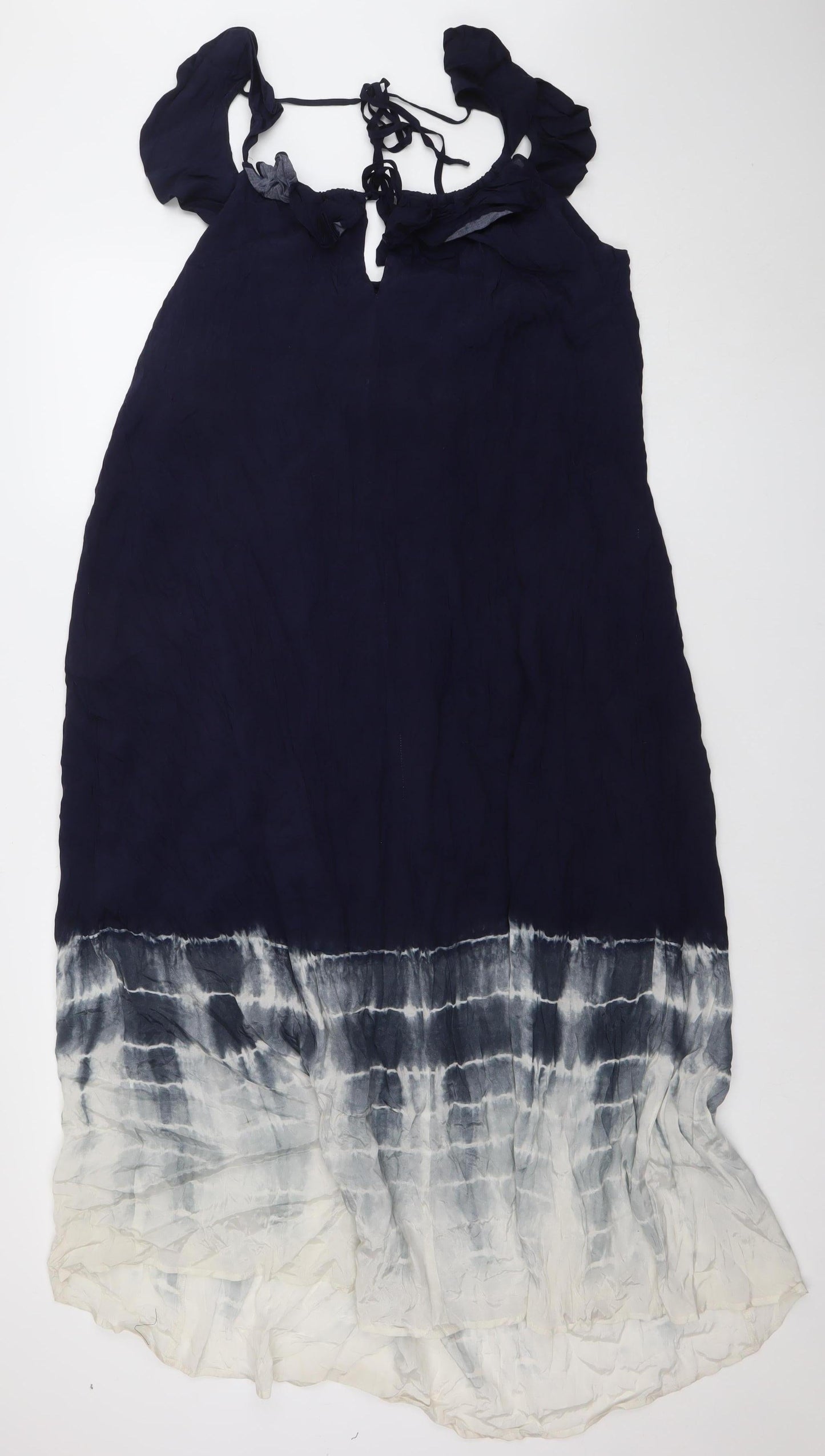 Mint Velvet Women’s Blue Tie Dye Maxi Dress Size M Sleeveless Summer