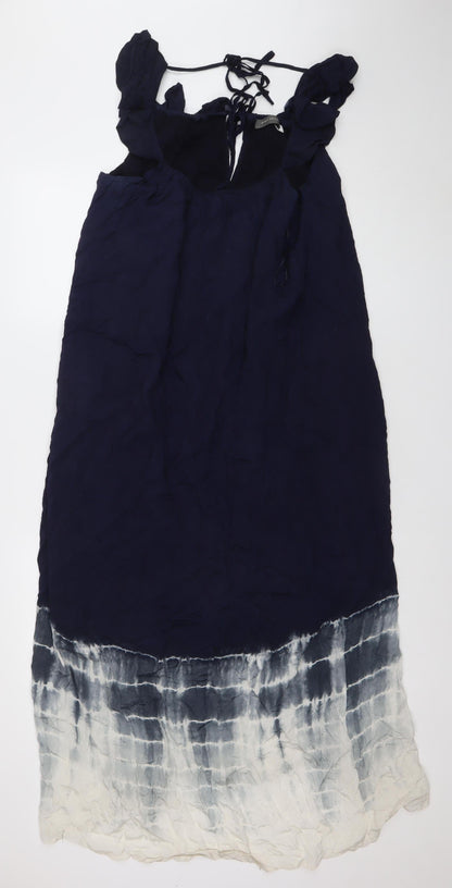 Mint Velvet Women’s Blue Tie Dye Maxi Dress Size M Sleeveless Summer