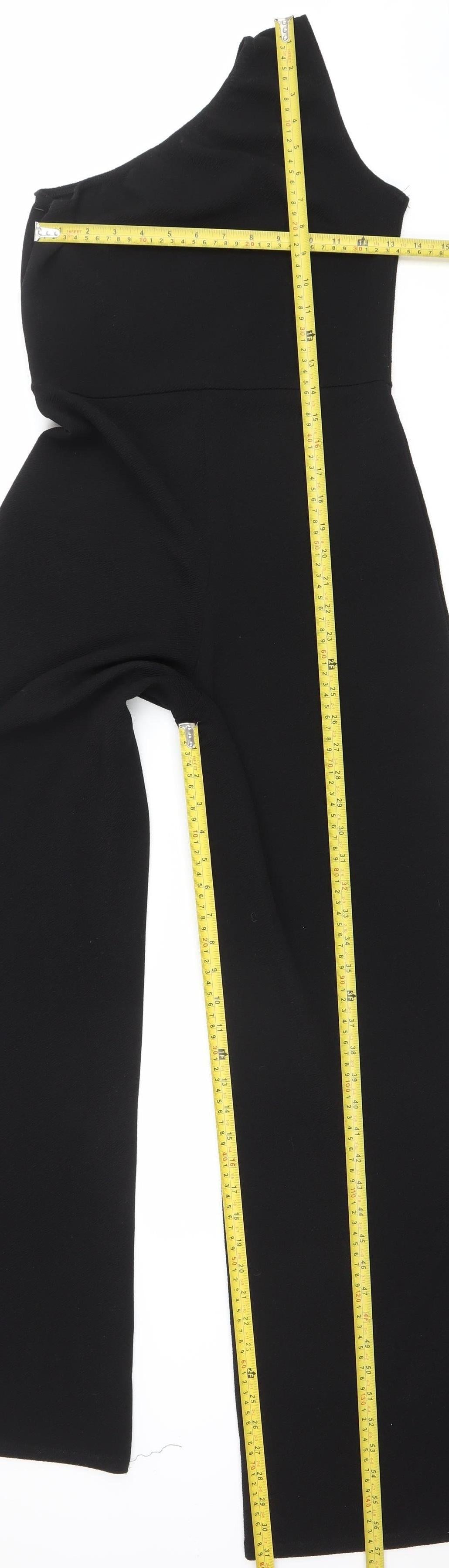 Nasty Gal Women’s Black One Shoulder Jumpsuit UK 12 Polyester Blend