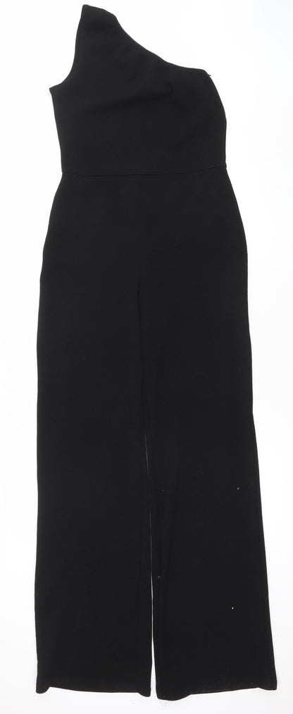 Nasty Gal Women’s Black One Shoulder Jumpsuit UK 12 Polyester Blend